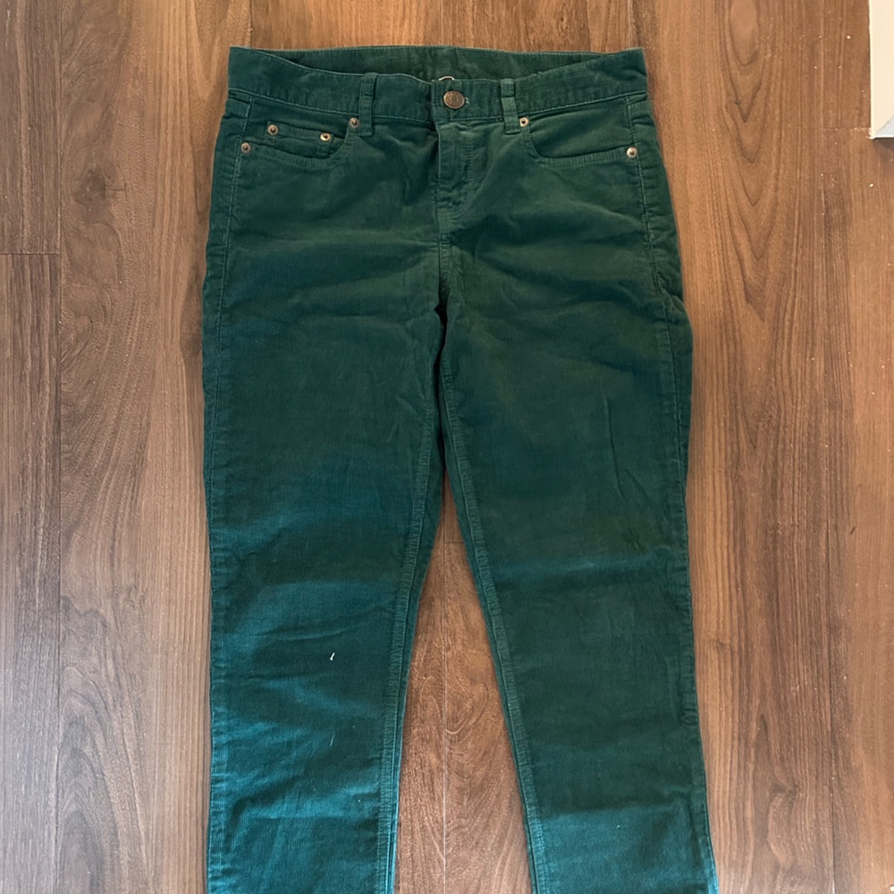J Crew Dark Green Corduroy Pants